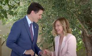 justin trudeau giorgia meloni. g7 borgo egnazia