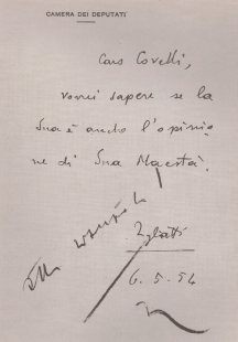 lettera di palmiro togliatti che si riferisce a Umberto II come a sua maesta 6 maggio 1954