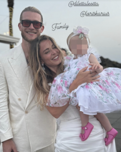 loris karius diletta leotta e la figlia