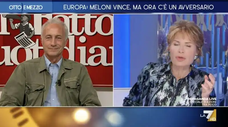 marco travaglio   lilli gruber   otto e mezzo 