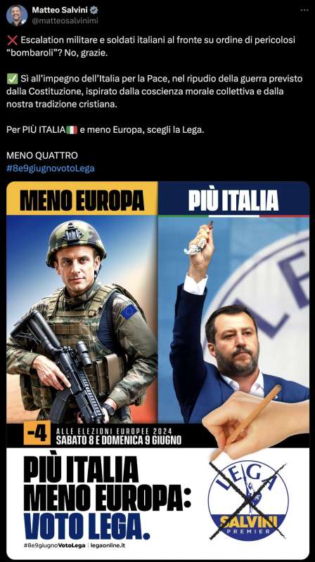 MATTEO SALVINI CONTRO EMMANUEL MACRON SU TWITTER