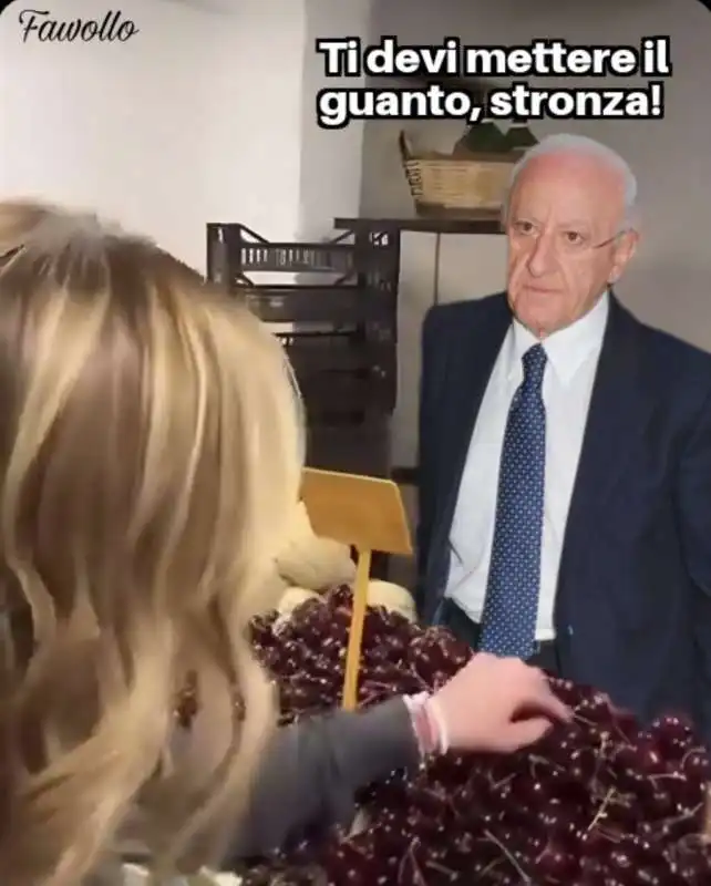 MEME SUL VIDEO DELLE CILIEGIE DI GIORGIA MELONI 