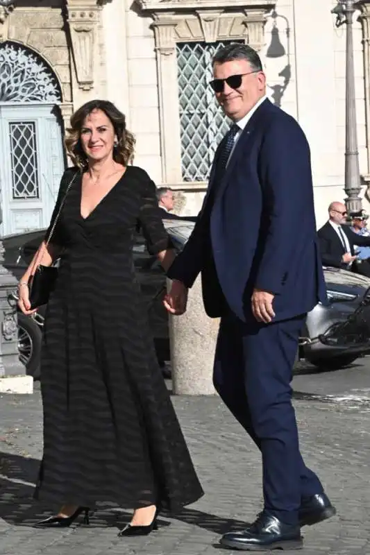 pierpaolo bombardieri e la moglie   ricevimento quirinale 2 giugno 2024   