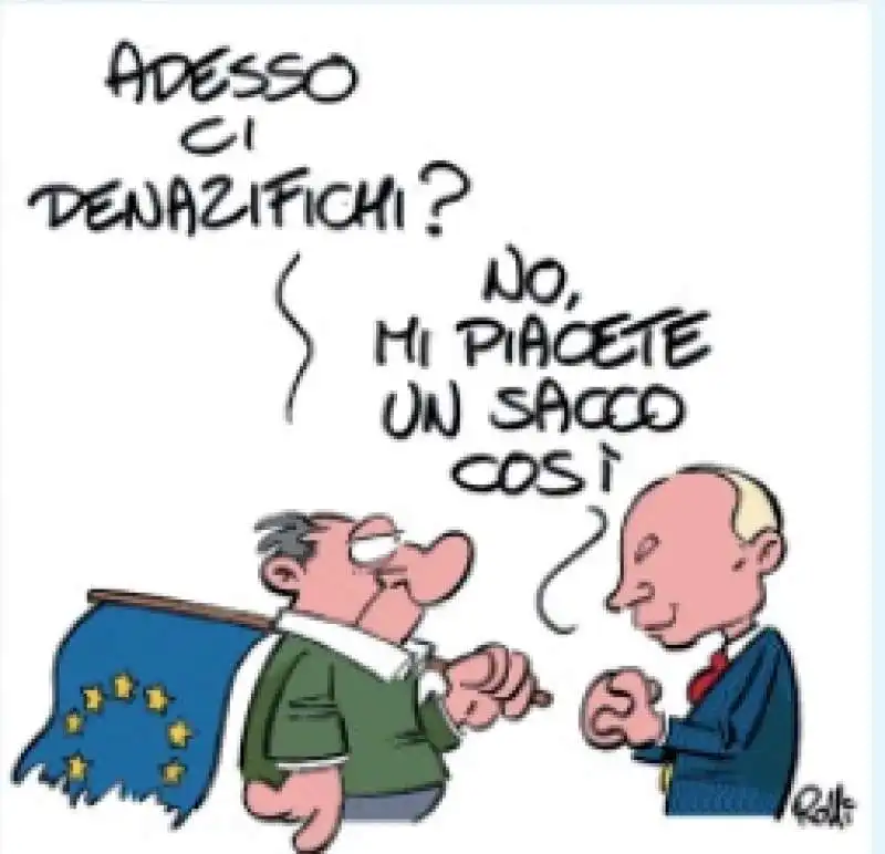 PUTIN E LA DENAZIFICAZIONE DELL EUROPA -  VIGNETTA BY ROLLI - IL GIORNALONE - LA STAMPA