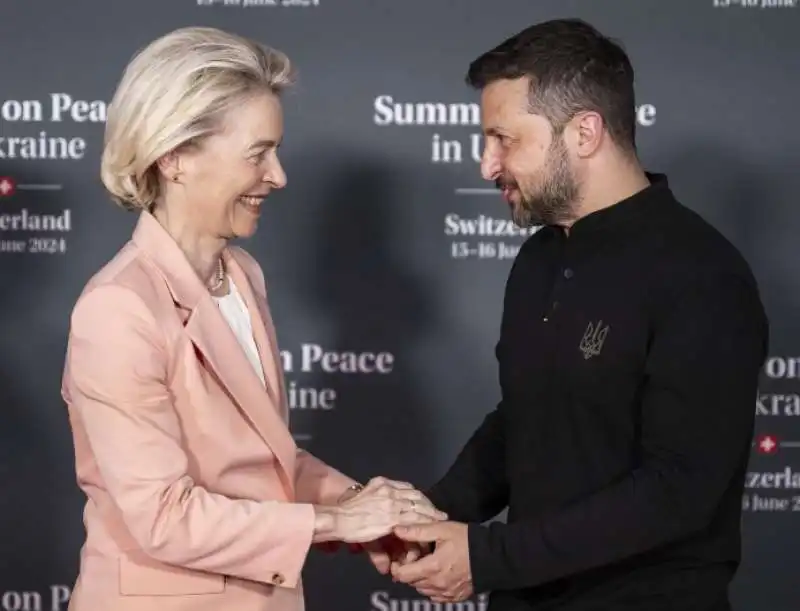 ursula von der leyen  e volodymyr zelensky   summit per la pace   svizzera