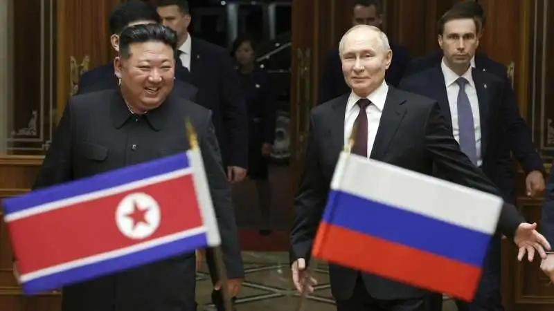 vladimir putin e kim jong un a pyongyang 