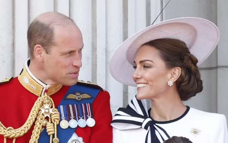 william e kate a buckingham palace parata trooping the colour 2024