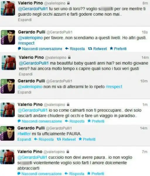 Valerio Pino a Gerardo Pulli su Twitter 