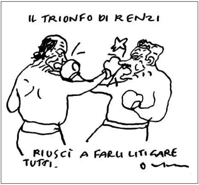 VIGNETTA VINCINO SUL CORRIERE RENZI RIUSC A FAR LITIGARE TUTTI 