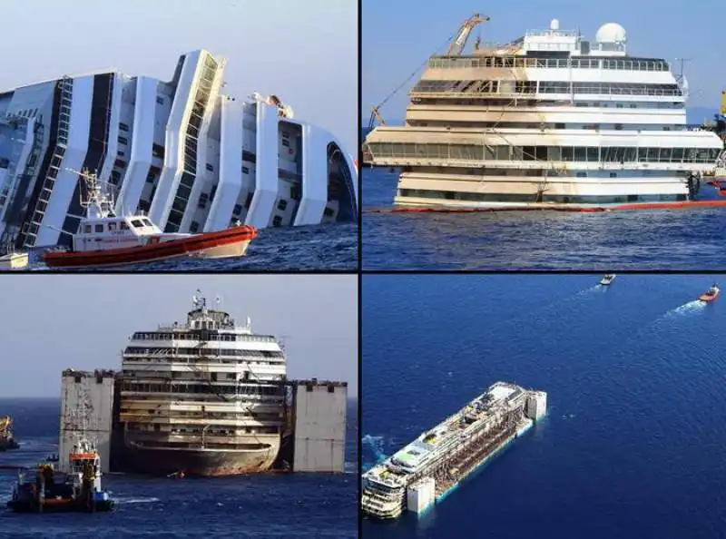 la costa concordia lascia l'isola del giglio  12