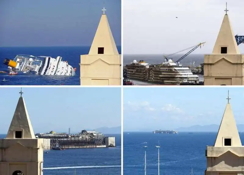 la costa concordia lascia l'isola del giglio  6