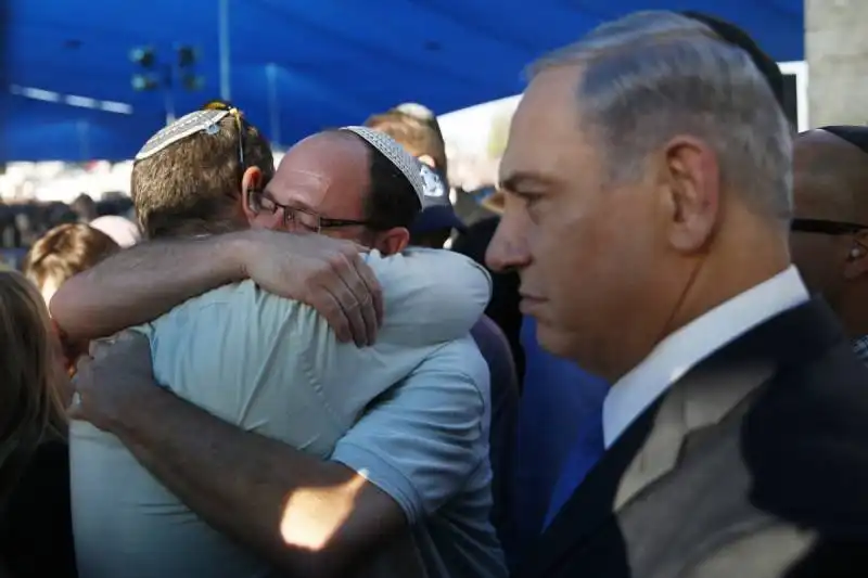 NETANYAHU AL FUNERALE DEI RAGAZZI RAPITI