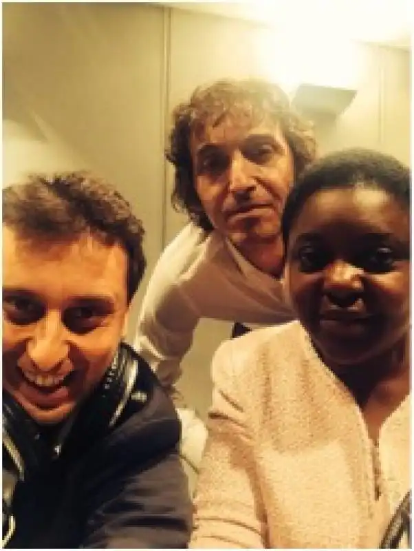 zanzara selfie con parenzo cruciani e kyenge