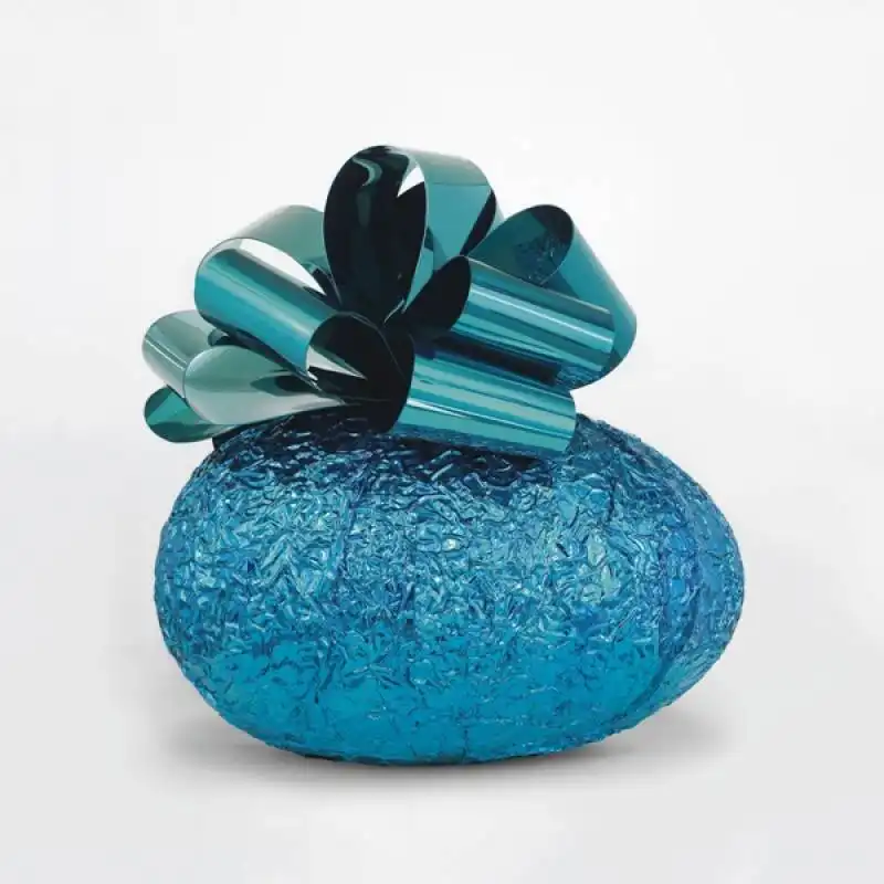 baroque egg with bow blueturquoise