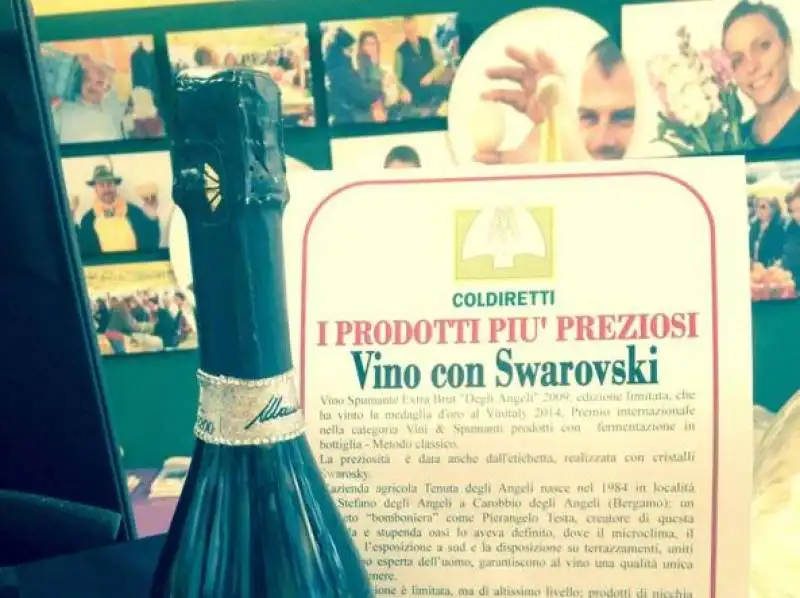 COLDIRETTI PRESENTA A EXPO UNO SPUMANTE CON ETICHETTA DI CRISTALLI SWAROVSKY  