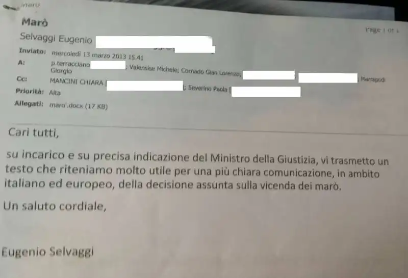 la lettera della severino sul caso dei maro  1