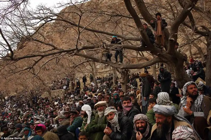 pubblico a una partita di buzkashi