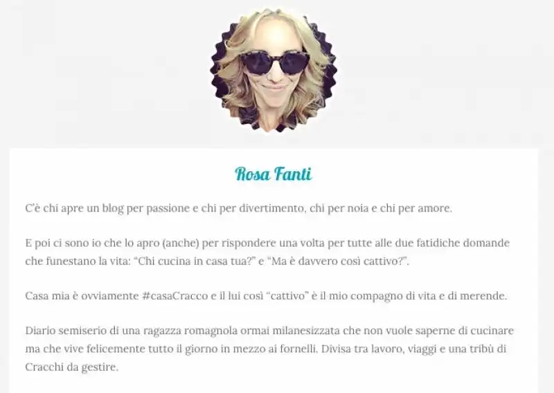 ROSA FANTI E IL BLOG CASA CRACCO