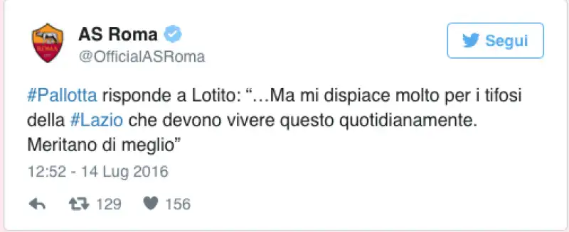 PALLOTTA TWEET