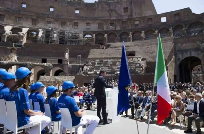 presentazione dei lavori di restauro del colosseo 