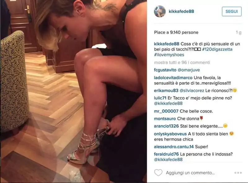 federica pellegrini tacco 12 instagram