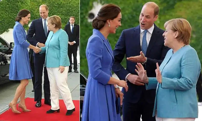 kate e william con la merkel