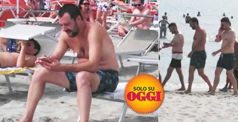 MATTEO SALVINI IN SPIAGGIA