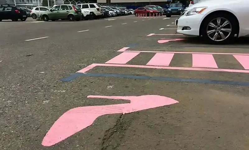 Parcheggio rosa aeroporto di Mosca