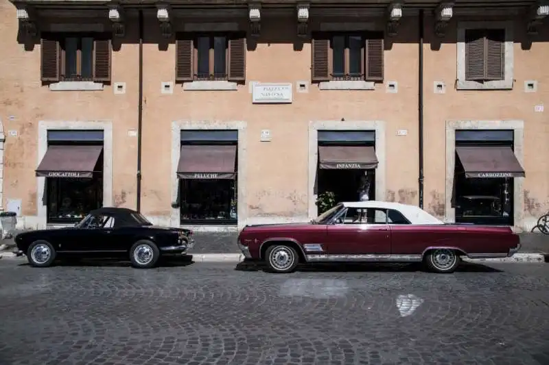 piazza navona  il set  del film su paul getty