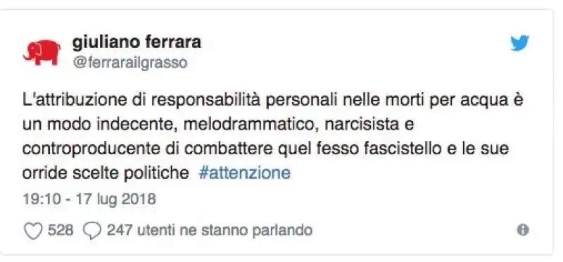 IL TWEET DI GIULIANO FERRARA SU SAVIANO E SALVINI