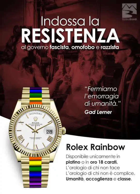 ROLEX ARCOBALENO PRO MIGRANTI