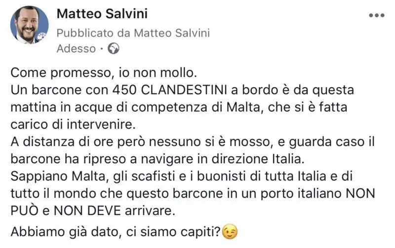 SALVINI BARCONE MALTA