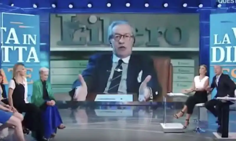 VITTORIO FELTRI SBROCCA CON INGRID MUCCITELLI E SEMPRINI