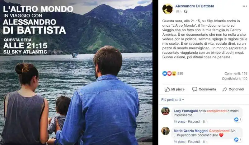 ALESSANDRO DI BATTISTA E IL DOCUMENTARIO L ALTRO MONDO 