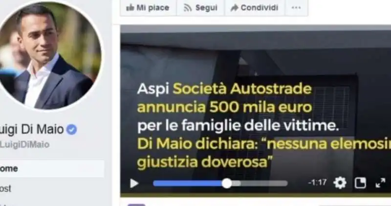 CIFRE SBAGLIATE SUL VIDEO DI LUIGI DI MAIO CONTRO I BENETTON