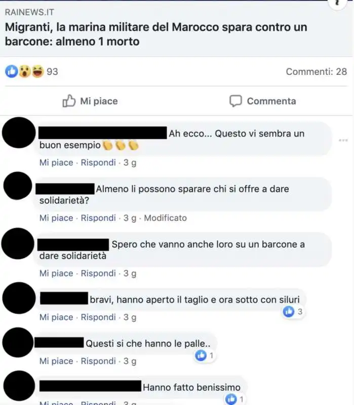 commenti razzisti e insulti nel gruppo facebook chiuso per finanzieri 9