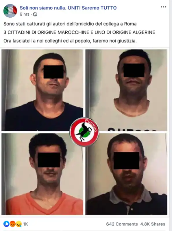 foto di  vecchi  arresti  usate nel caso di cerciello rega