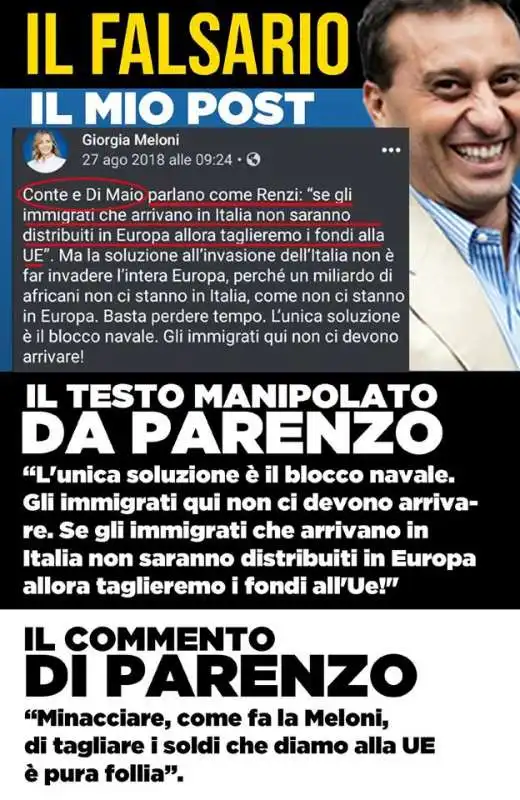 IL POST DI GIORGIA MELONI CONTRO DAVID PARENZO