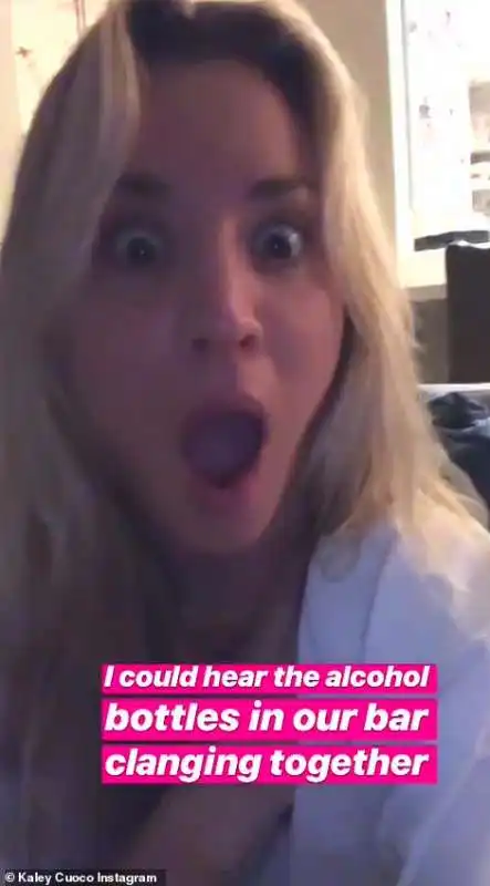 kaley cuoco e il terremoto in california