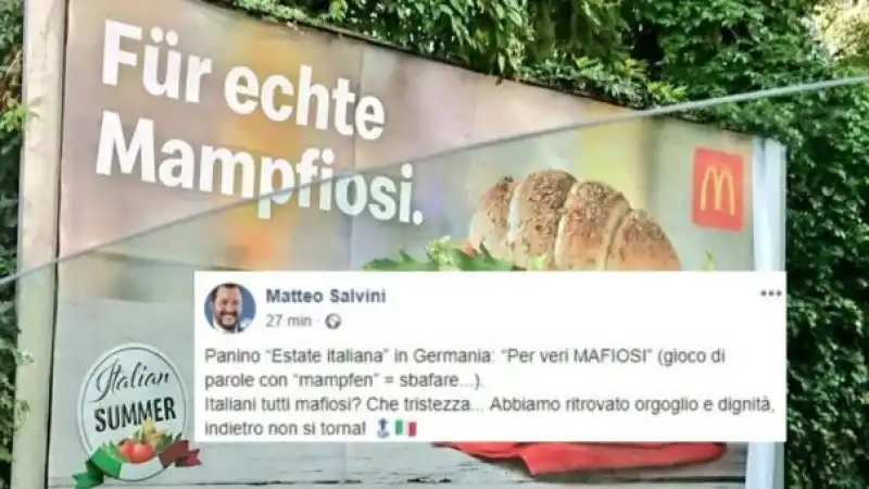 panino mcdonald's salvini