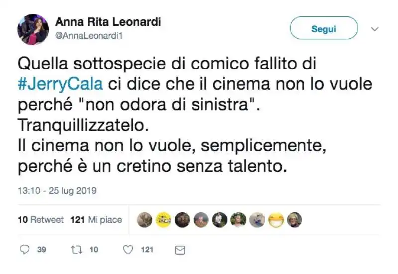 tweet su jerry cala di anna rita leonardi