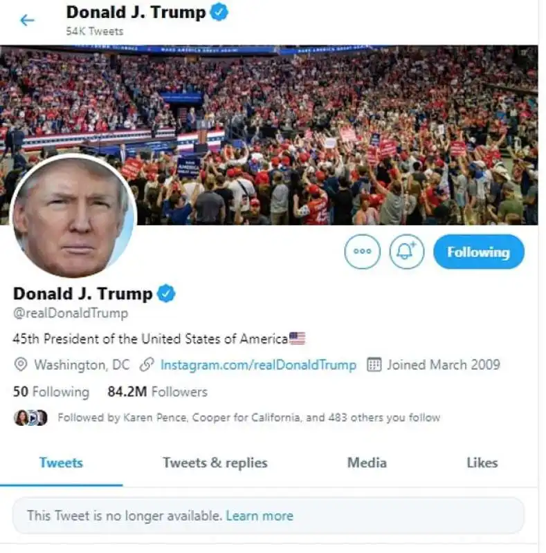 account twitter di donald trump 