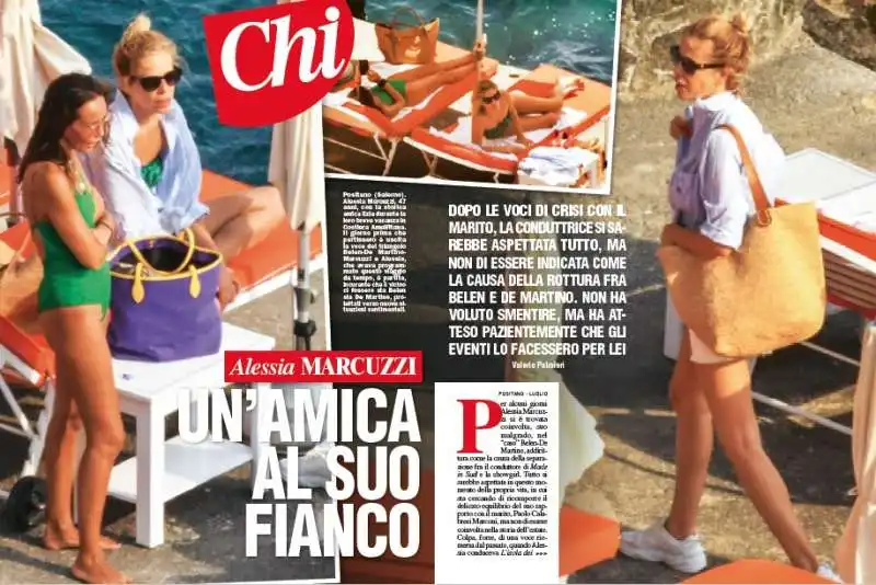 alessia marcuzzi a positano con un'amica