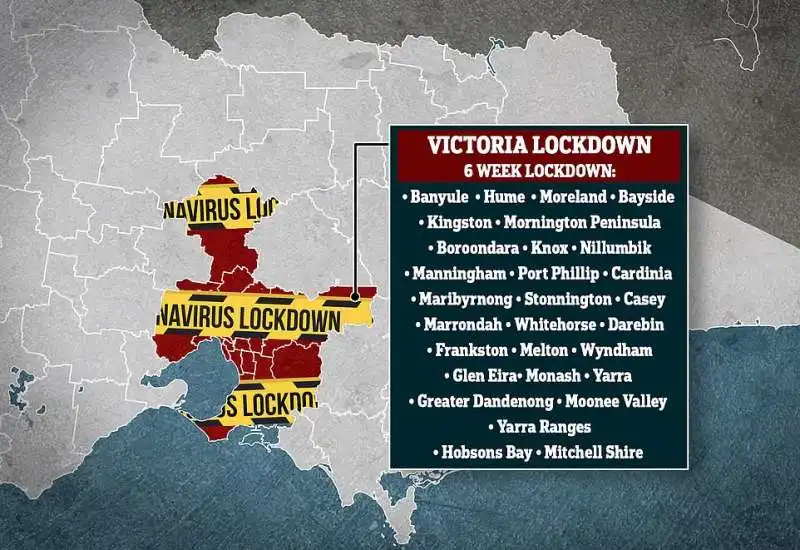 australia   stato di victoria in lockdown