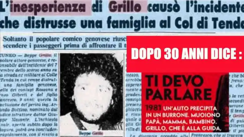 BEPPE GRILLO E L INCIDENTE STRADALE A LIMONE PIEMONTE      