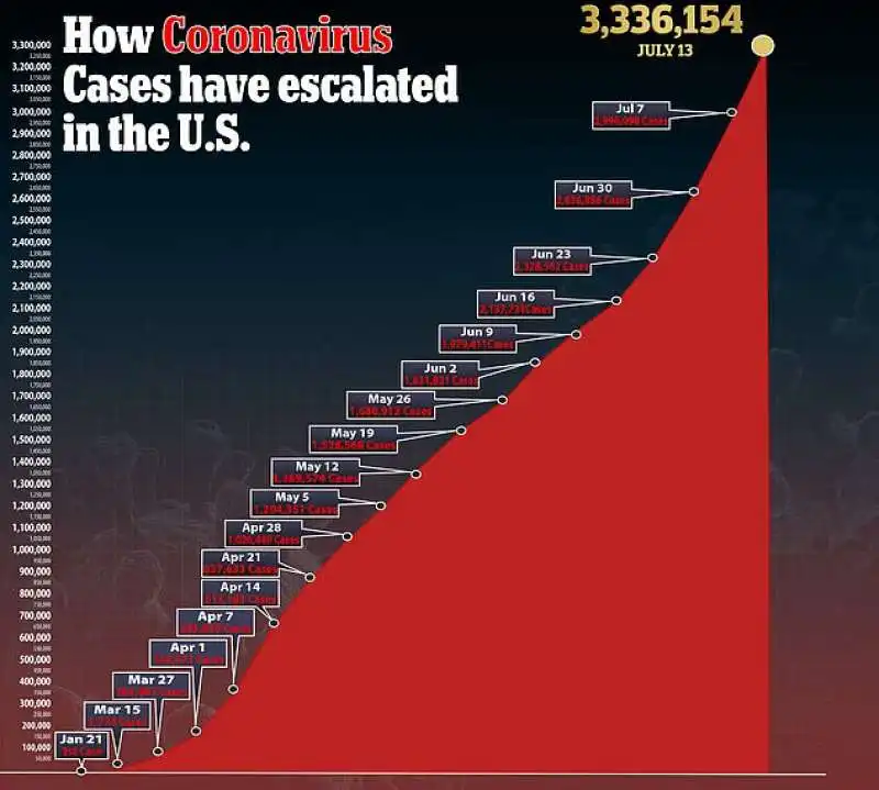 coronavirus negli usa   situazione al 13 luglio 2020