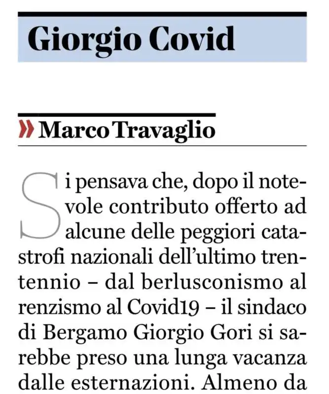 giorgio covid   editoriale di marco travaglio