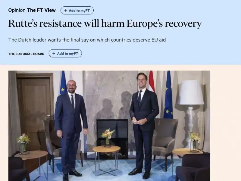 il financial times contro rutte