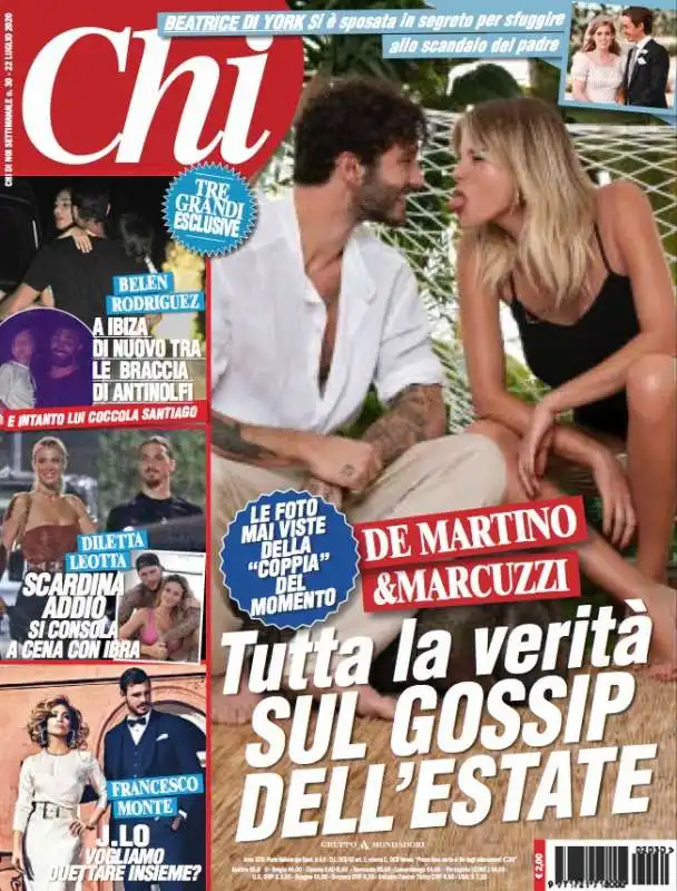 la cover di chi su stefano de martino e alessia marcuzzi 