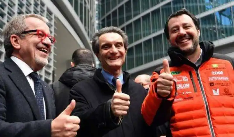 roberto maroni attilio fontana matteo salvini 